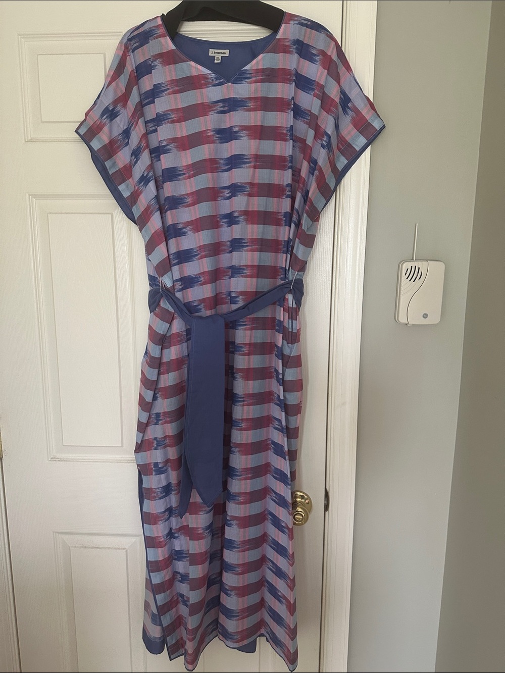 J. Peterman 100% Cotton Caftan Dress XXL Belted Like New